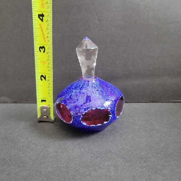 Vintage Glass Perfume Bottle With Crystal Stopper - Picture 7 of 12
